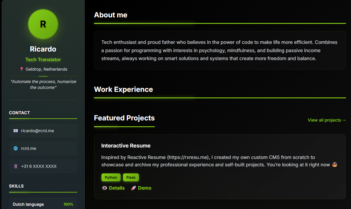 Interactive Resume thumbnail